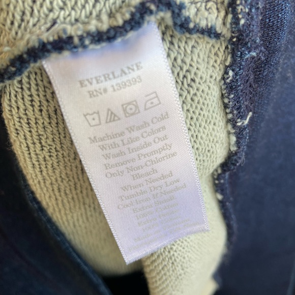 Everlane Dark Denim Blue Oversized Scoop Neck Sweatshirt - Picture 7 of 9